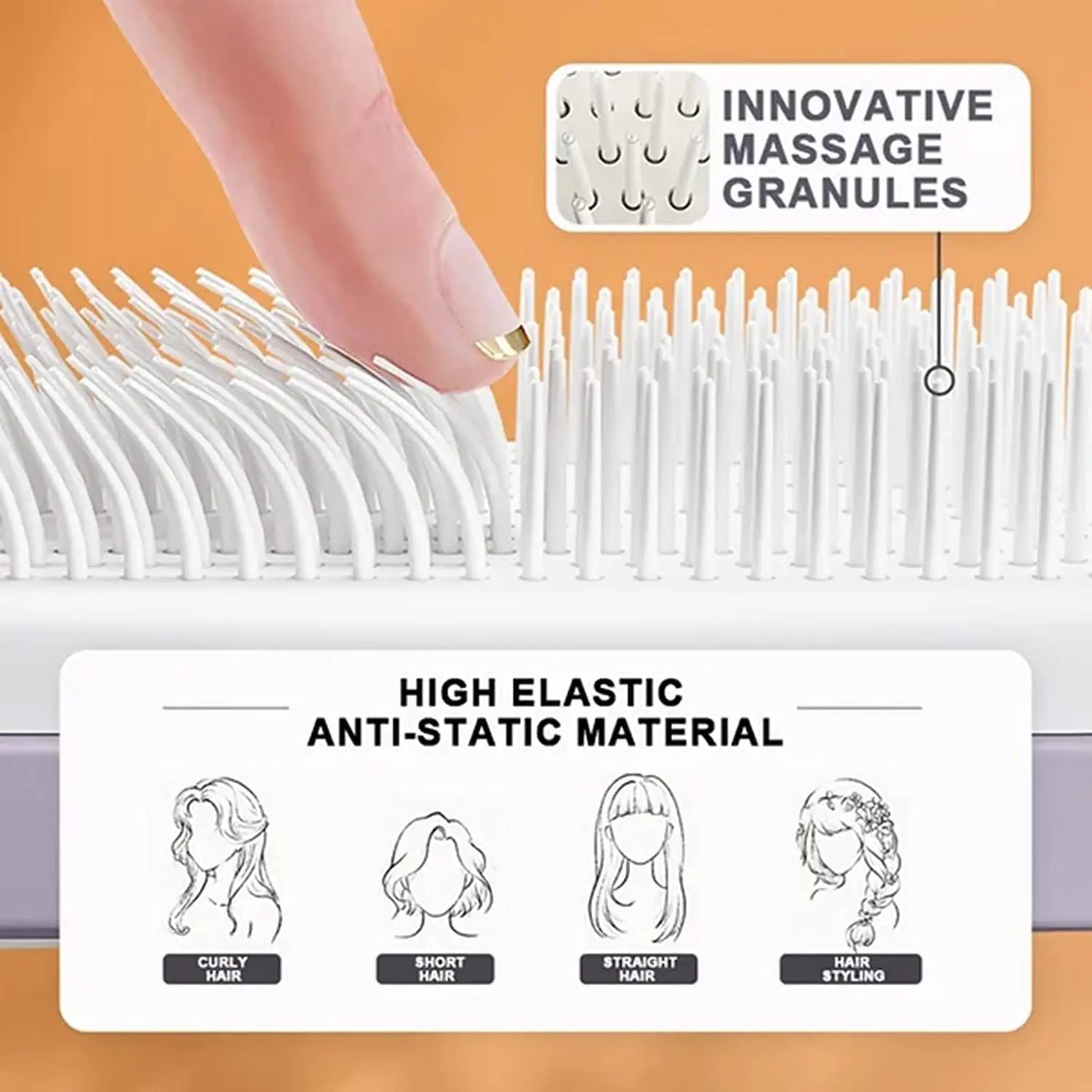 Self-Cleaning Anti-Static Hairbrush