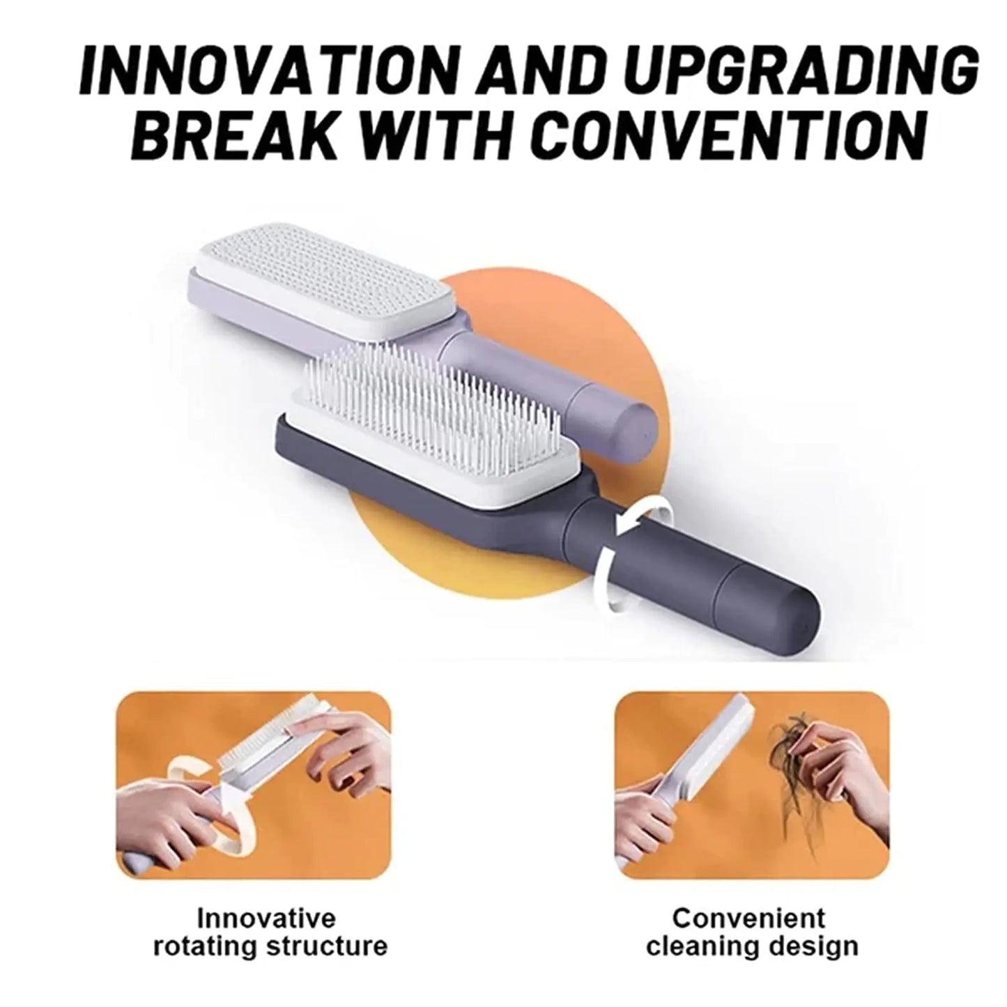Self-Cleaning Anti-Static Hairbrush