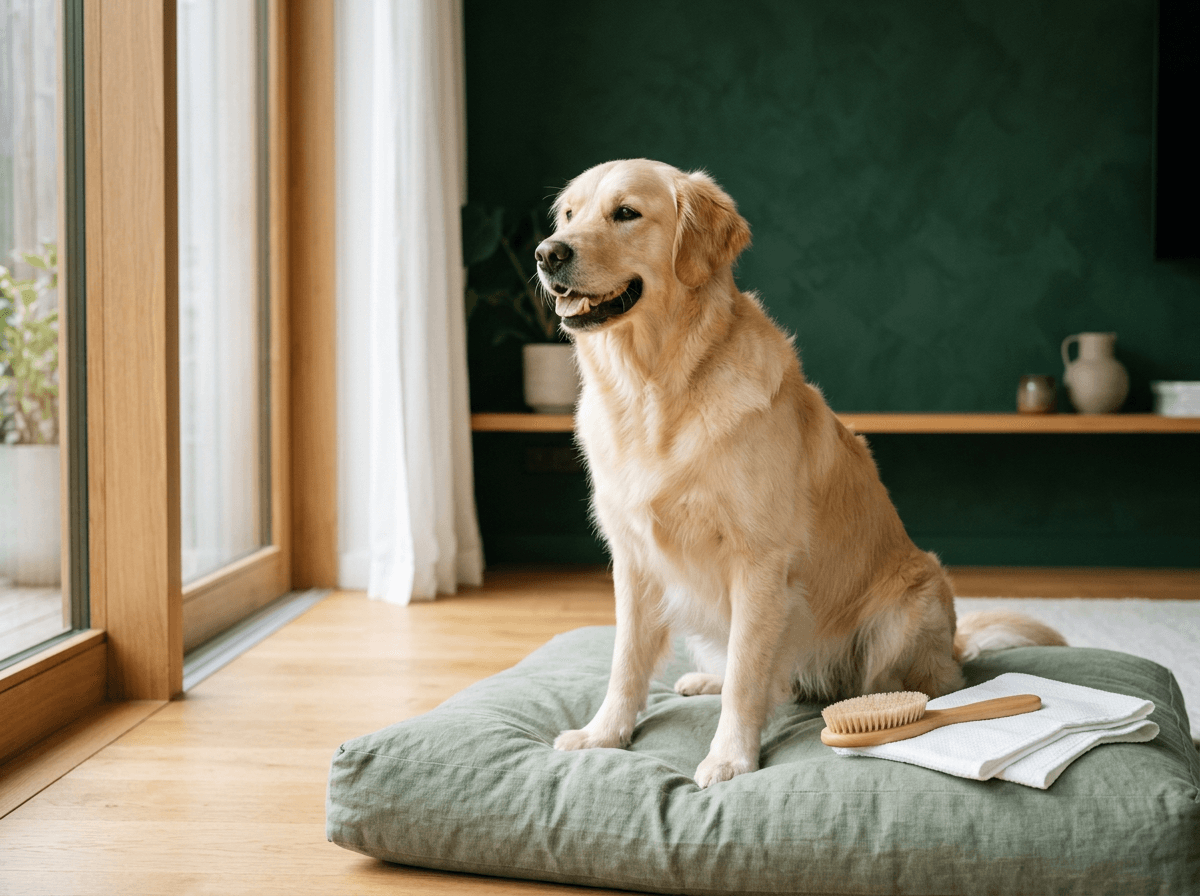 Dog relaxing at home
