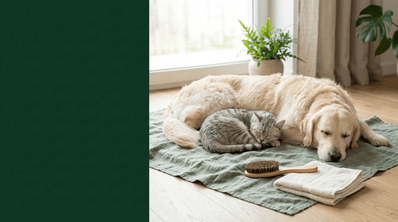 Dog and cat resting together