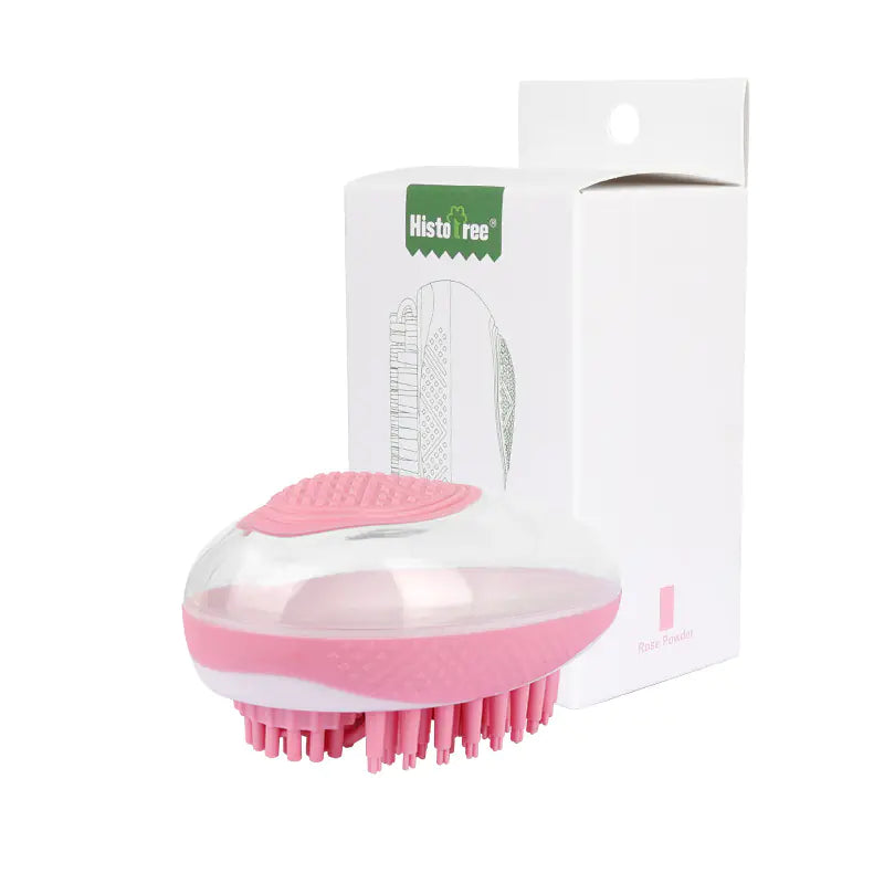 Pet Bath Brush for Cats and Dogs with Shampoo Storage
